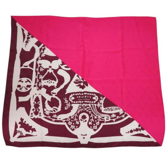 HERMES Authentic Pink Silk Scarf - Picture 3 of 5